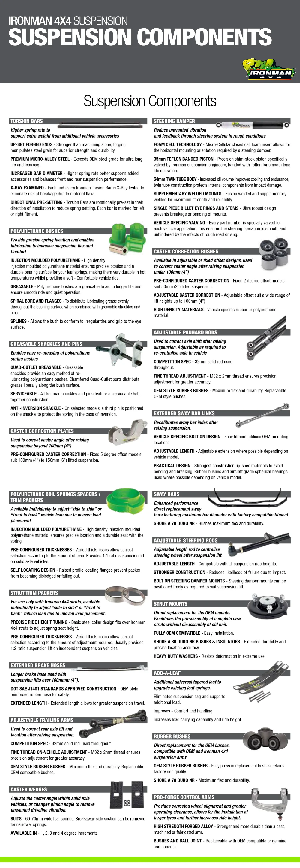 vehicle suspension components